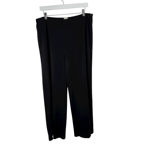 Exclusively Misook Black Pull On Elastic Waist Knit Pants High Rise Womens XL - Picture 1 of 5